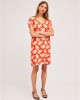 Γυναικεια Φορεματα - Φόρεμα πορτοκαλί εμπριμέ  Φορέματα