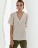 Γυναικειες Μπλουζες - Figaro μπεζ μπλουζάκι  Μπλούζες