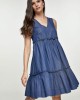 Figaro Φόρεμα αμάνικο μπλε τζιν Φορέματα